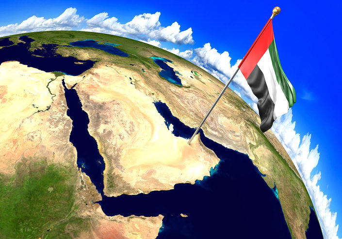 UAE Flag in Globe